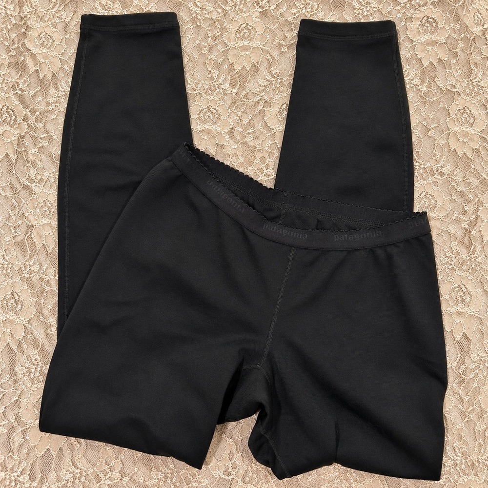 Patagonia Baselayer Capilene Leggings Black Women S Hiking Layering Ski Winter